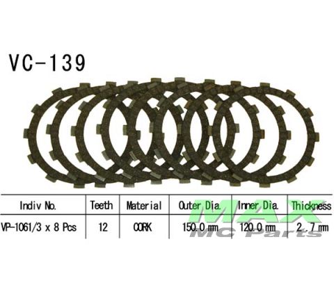 Koblingsplader(8) HONDA CB350K 68-73