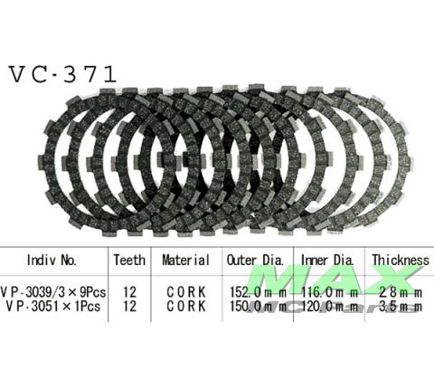 Koblingsplader(9+1) SUZUKI VS1400 87-09