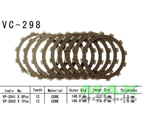 Koblingsplader (7+1) VC-398 XJ6 FZ750