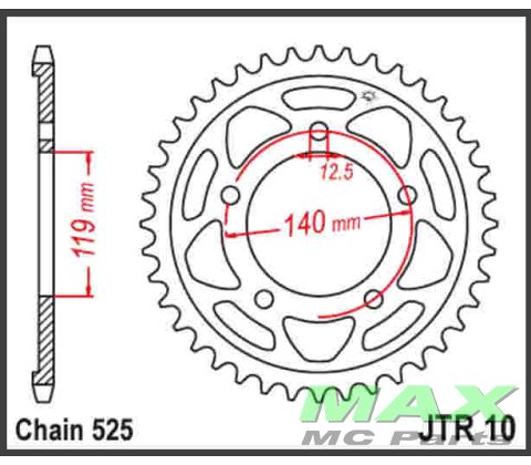 JT Bagkædehjul - JTR10.45 BMW S1000RR 19