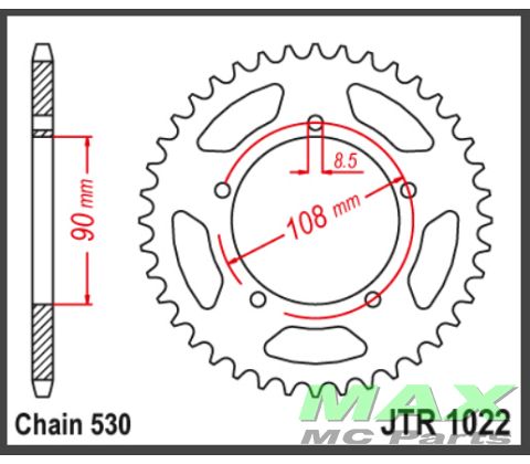 JT Bagkædehjul - JTR1022.40