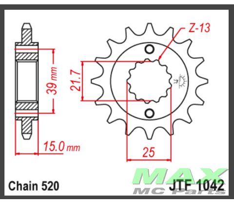 JT Forkædehjul - JTF1042.14