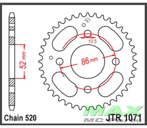JT Bagkædehjul - JTR1071.30