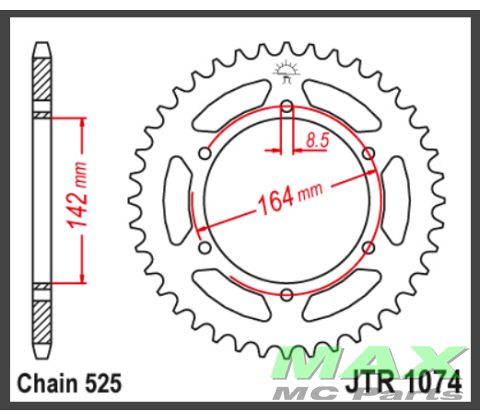 JT Bagkædehjul - JTR1074.44 HYOSUNG