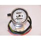 Chrom Speedometer m/beslag Hvid skive