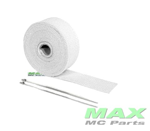 WRAP EXHAUST *WHITE* 2M+2xCLAMP