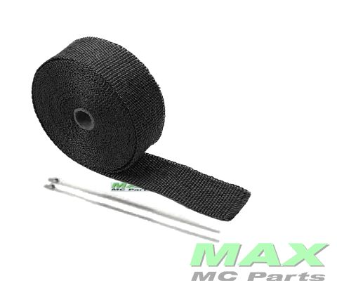 WRAP EXHAUST *BLACK* 2M+2xCLAMP