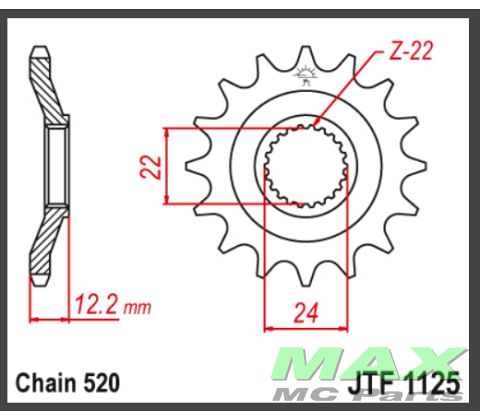 JT Fortandhjul - JTF1125.16