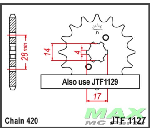 JT Forkædehjul JTF1127.14 *USE:1129/14T