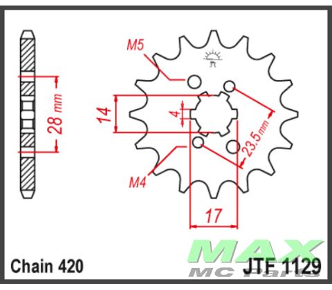 JT Forkædehjul-JTF1129.14 1129/14T