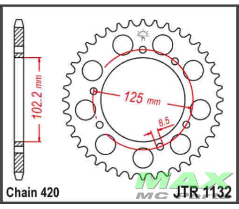 JT Bagkædehjul - JTR1132.53 SENDA 50 DRD
