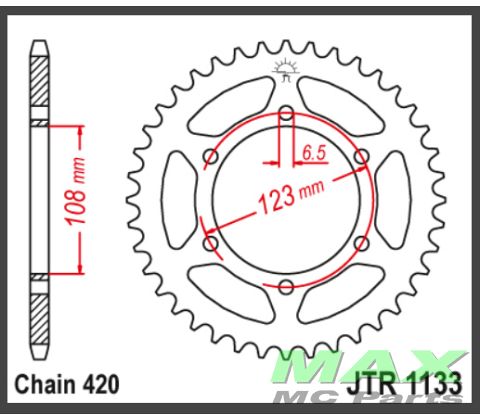 JT Bagkædehjul -JTR1133.53 RS50 SENDA SM