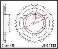 JT Bagkædehjul -JTR1133.53 RS50 SENDA SM