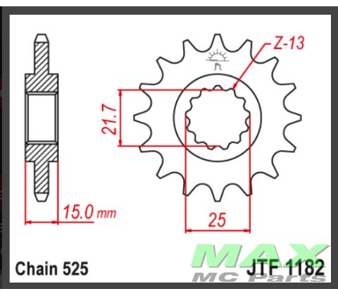 JT Fortandhjul - JTF1182.15