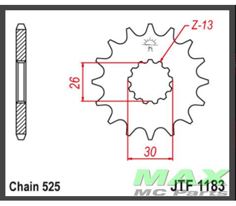 JT Fortandhjul - JTF1183.17 TRIUMPH