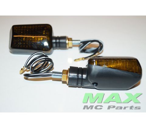 Mini Blinklys KORT SORT 2 STK -HALOGEN