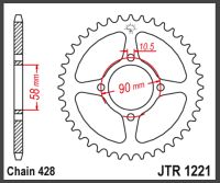 JT Bagkædehjul - JTR1221.44