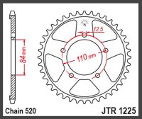 JT Bagkædehjul - JTR1225.40 CMX500 17->
