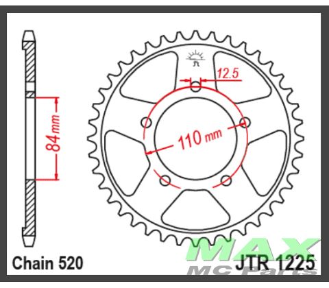 JT Bagkædehjul - JTR1225.40 CMX500 17->