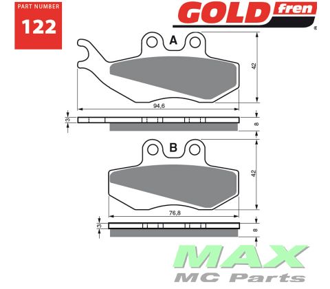 Gold-Fren Bremseklodser FRONT APRILIA
