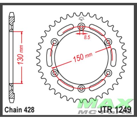 JT Bagkædehjul - JTR1249-51 -428