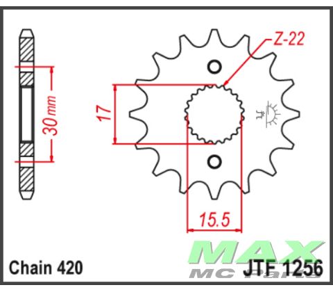 JT Forkædehjul - JTF1256.15 CR80 CR85