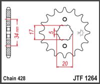 JT Fortandhjul- JTF1264.14 CB125F 21-23