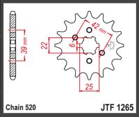 JT Fortandhjul - JTF1265.13  XL250 78-81