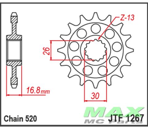 JT Fortandhjul - JTF1267.16 CB750 HORNET