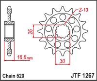 JT Fortandhjul - JTF1267.16 CB750 HORNET