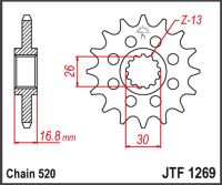 JT Fortandhjul - JTF1269.14 CBR600 #520 