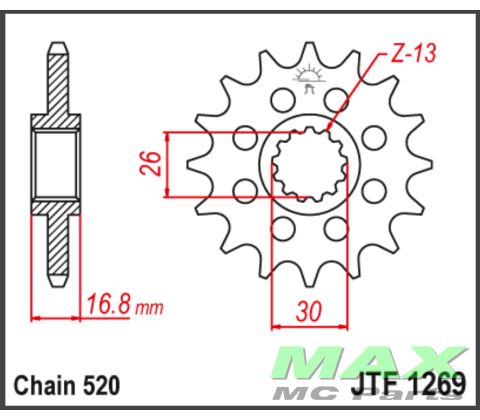 JT Fortandhjul - JTF1269.14 CBR600 #520 