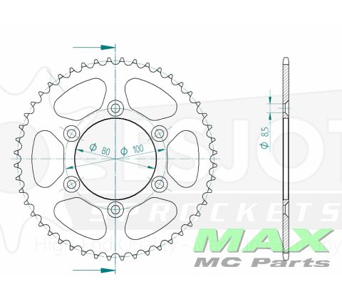 Bagtandhjul ESJOT 48T RIEJU SM50RR