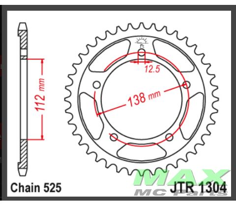 JT Bagkædehjul -JTR1304.43 CBF600 CBR600