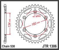 JT Bagkædehjul - JTR1306.42 CBR1000 CBR9