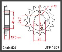 JT Fortandhjul - JTF1307.14 HONDA XR650 