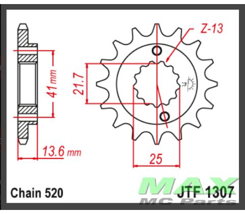 JT Fortandhjul - JTF1307.14 HONDA XR650 