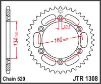 JT Bagkædehjul - JTR1308.42  #520 CHAIN