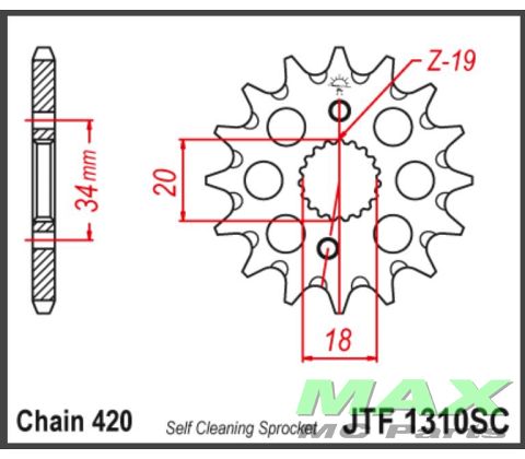JT Forkædehjul - JTF1310.14 SIDE-CUT