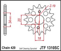 JT Forkædehjul - JTF1310.14 SIDE-CUT