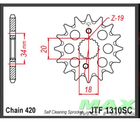 JT Forkædehjul - JTF1310.15 SIDE-CUT