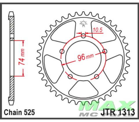 JT Bagkædehjul - JTR1313.40 CBR400RR