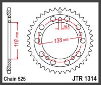 JT Bagkædehjul - JTR1314.39 CBR400R