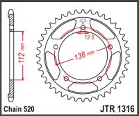 JT Bagkædehjul - JTR1316.43 HONDA NC750