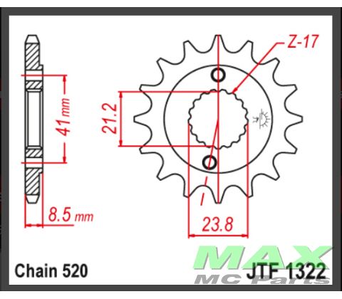 JT Fortandhjul - JTF1322.16 HONDA TRX400