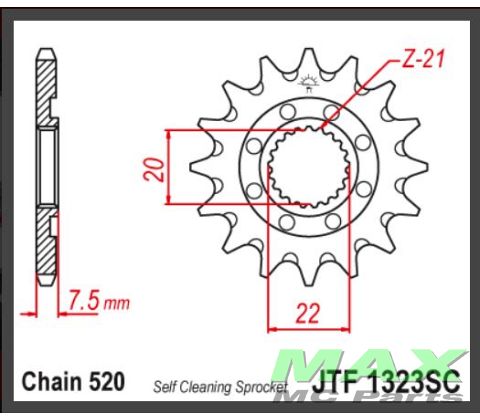 JT Forkædehjul - JTF1323.14 CRF250X