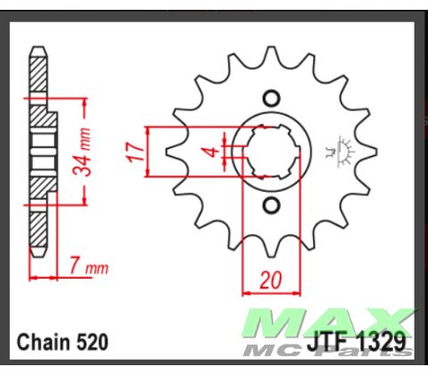 JT Forkædehjul - JTF1329.14 HONDA CR125