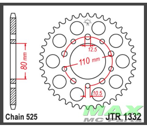 JT Bagkædehjul - JTR1332.42 TRIUMPH