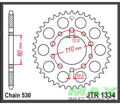JT Bagkædehjul - JTR1334.46 CB750F VFR75