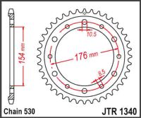 JT Bagkædehjul - JTR1340.43 VFR800
